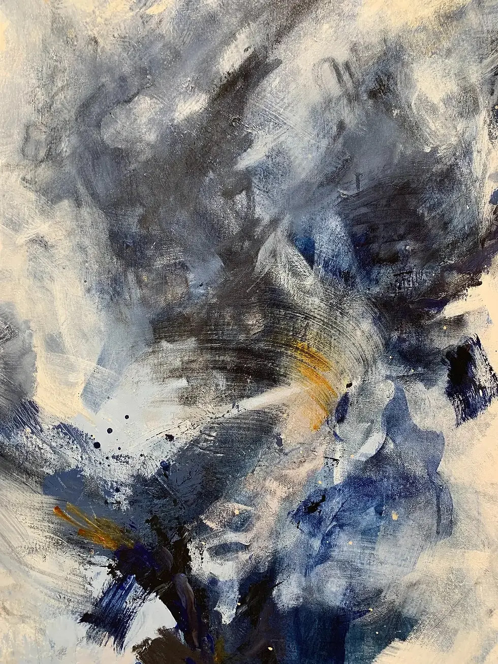 Thumbnail: Éclat de l'évidence abstrait poétique détails couleurs bleu noir ocre Mariclair Plante