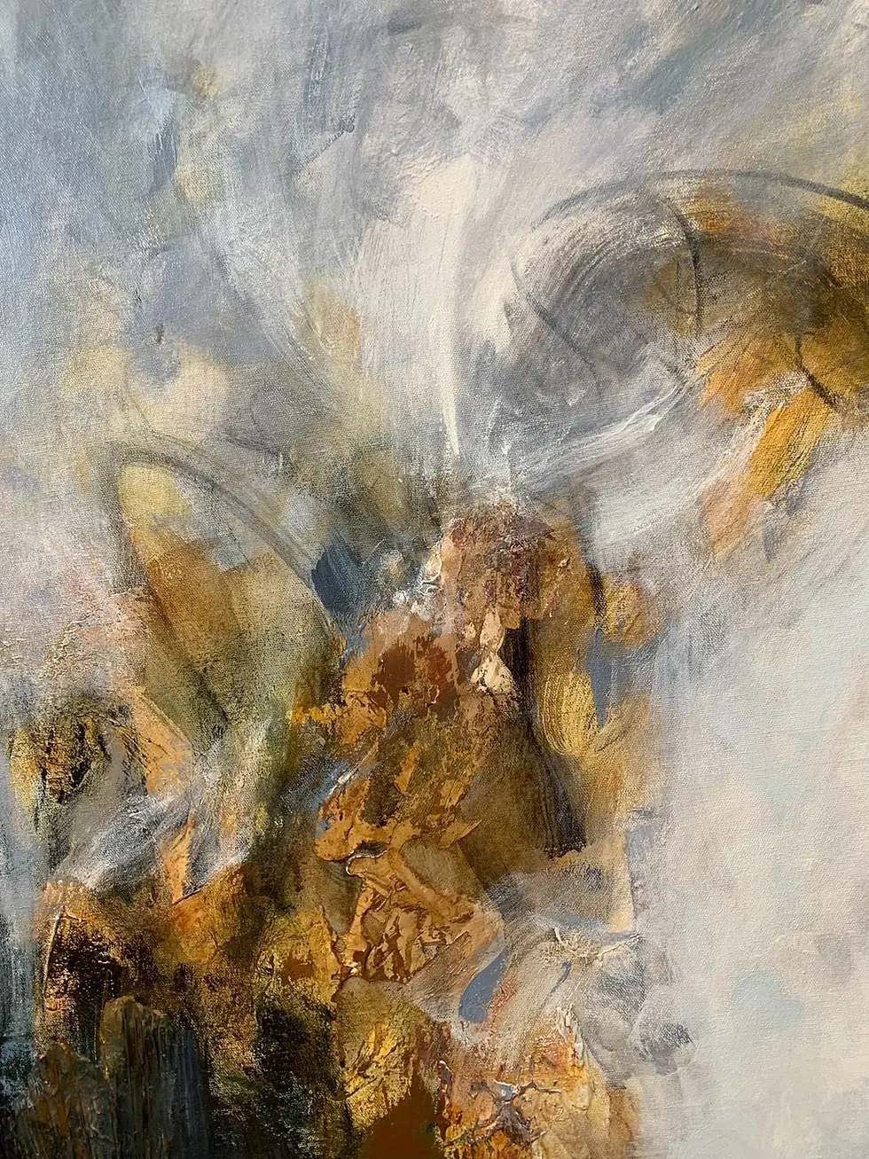 Thumbnail: Détail peinture abstraite structure fluide entre matière et espace lumineux