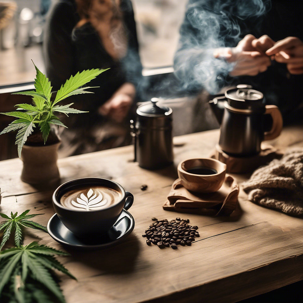 Eye-level view of a cozy café interior with people enjoying coffee and conversation