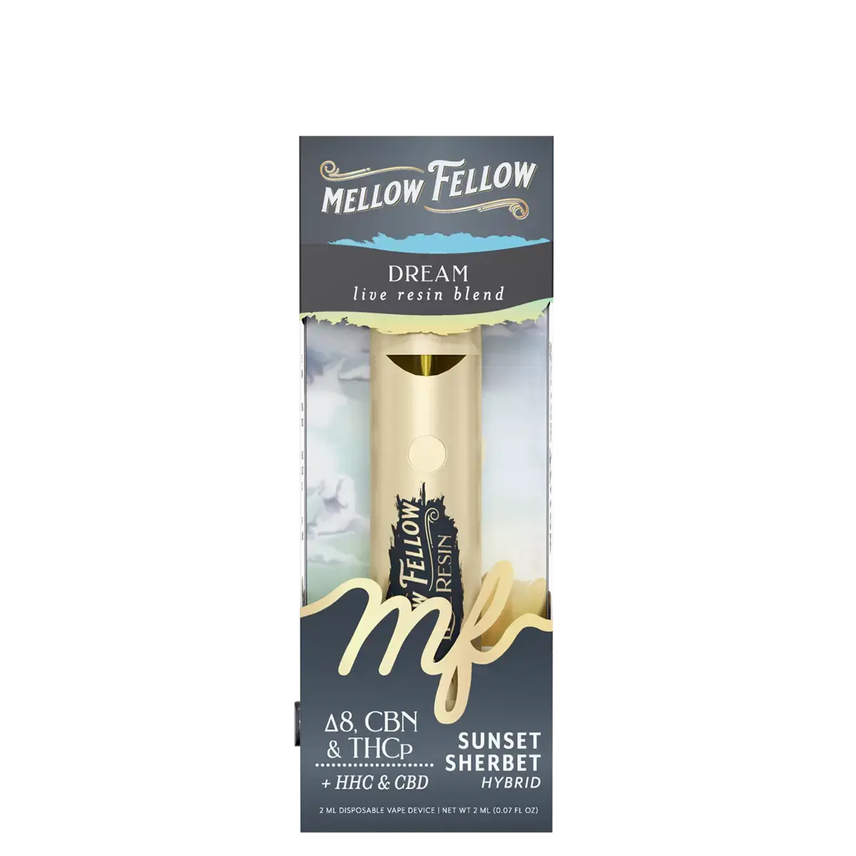 Mellow Fellow - Disposable - 2ML - Live Resin - Dream Blend - Sunset Sherbet
