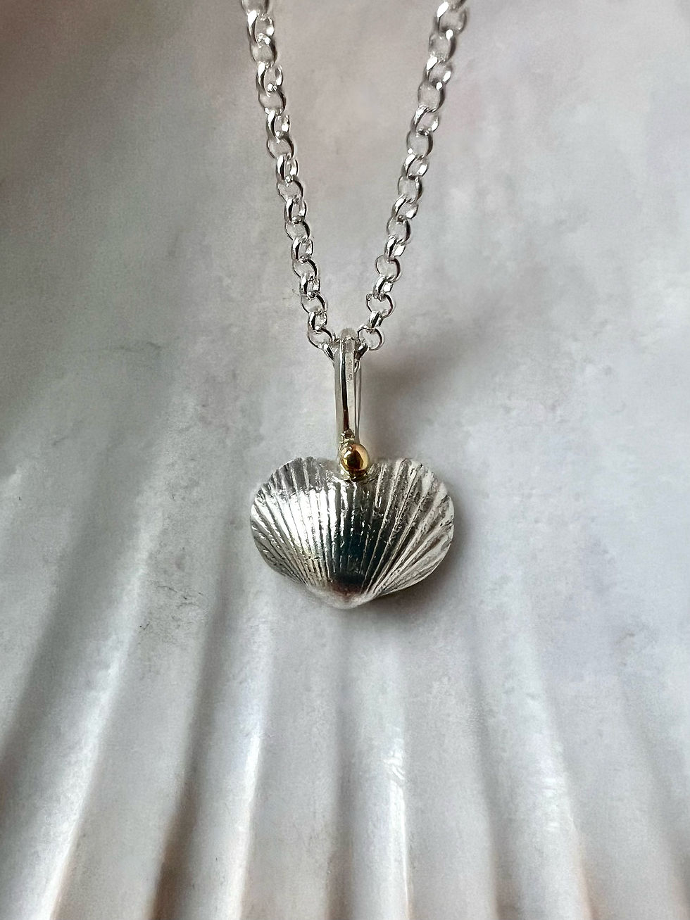 Thumbnail: Silver Mini Calon Shell Necklace