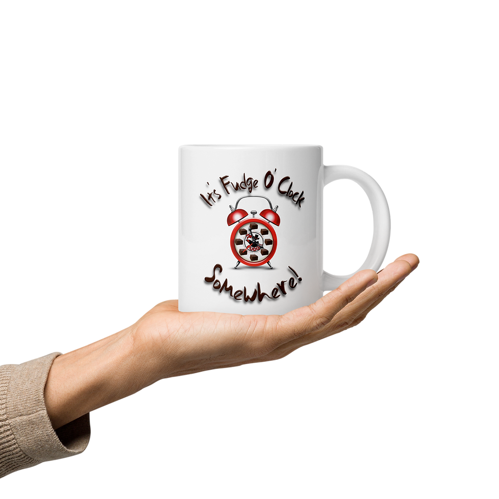 Thumbnail: Fox Fudge It's Fudge O'Clock Somewhere White Glossy Mug