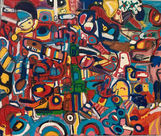 Painting by Joost de Jonge en John Nieland, 'het onbekende van zielenroerselen.'