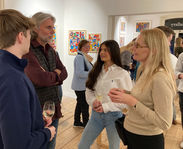 Gasten expositie John Nieland 'bestemming onbekend' in het Herman van Veen Arts Center.