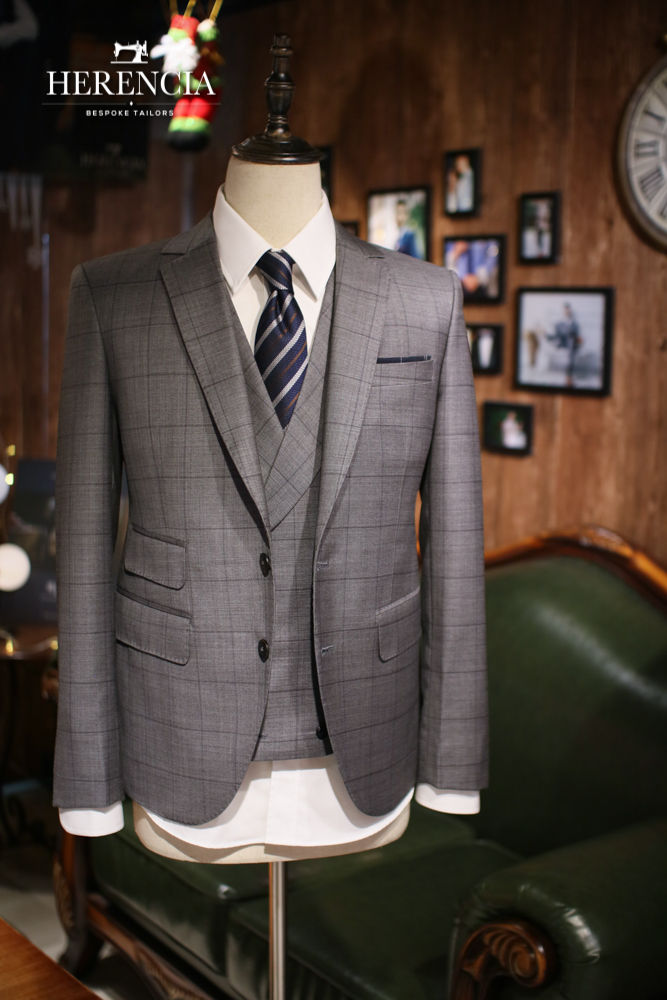 Marzoni Windowpane grey suit