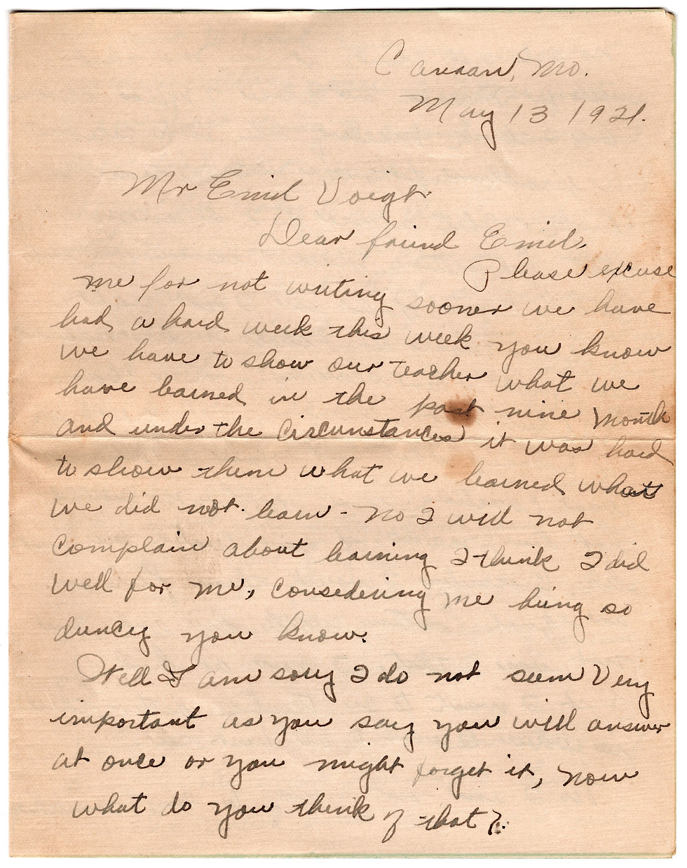 Thumbnail: 1921 long "how can I love you if I can't trust you" letter