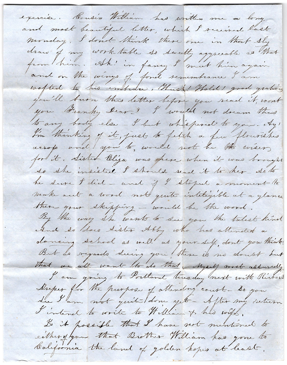 Thumbnail: Stampless folded letter dated January 6, 1851, sent from New Gloucester, Maine.