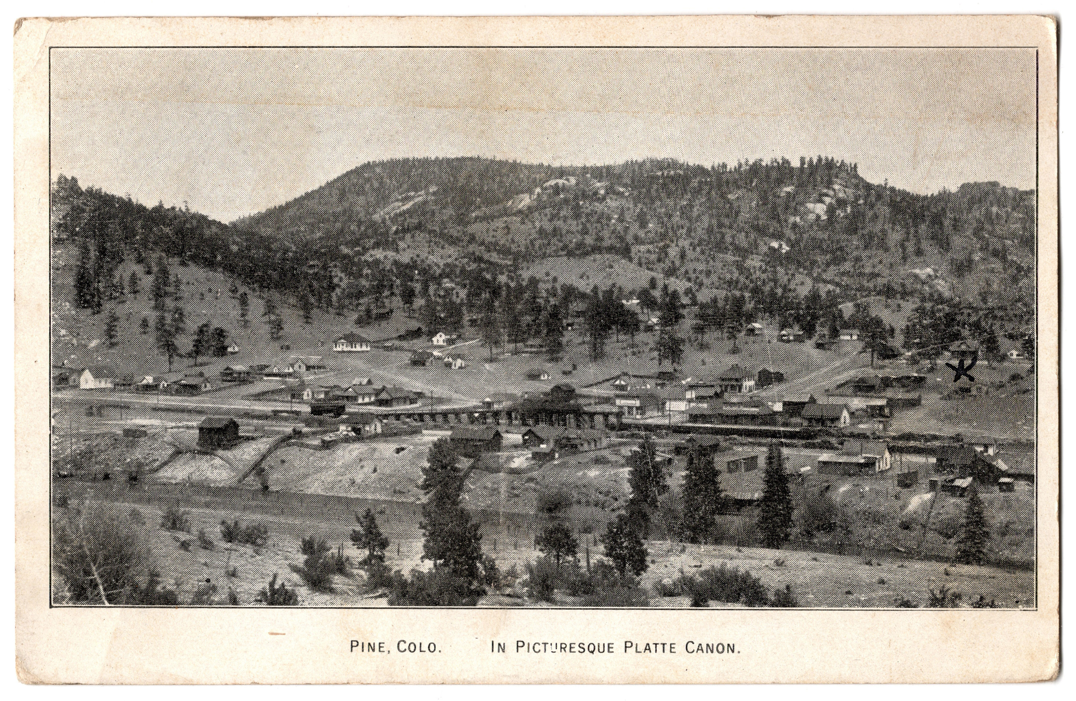 Pine, CO - scenic view of the town in its early days - 1917