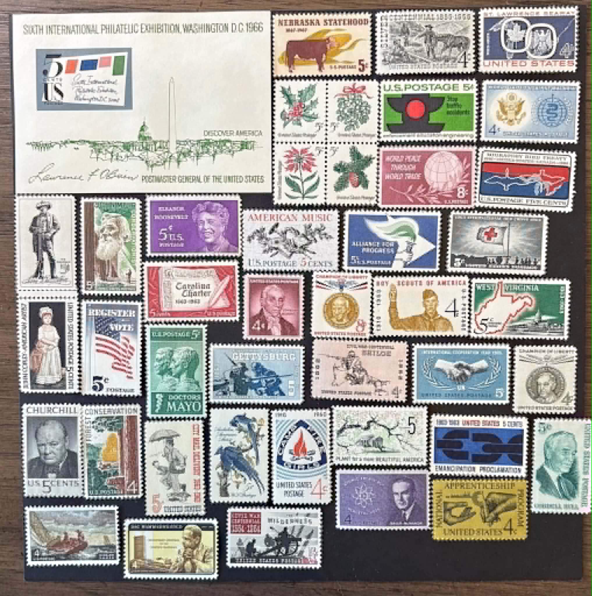 177 all different - all Mint stamps starting in the 1950s and 1960s.