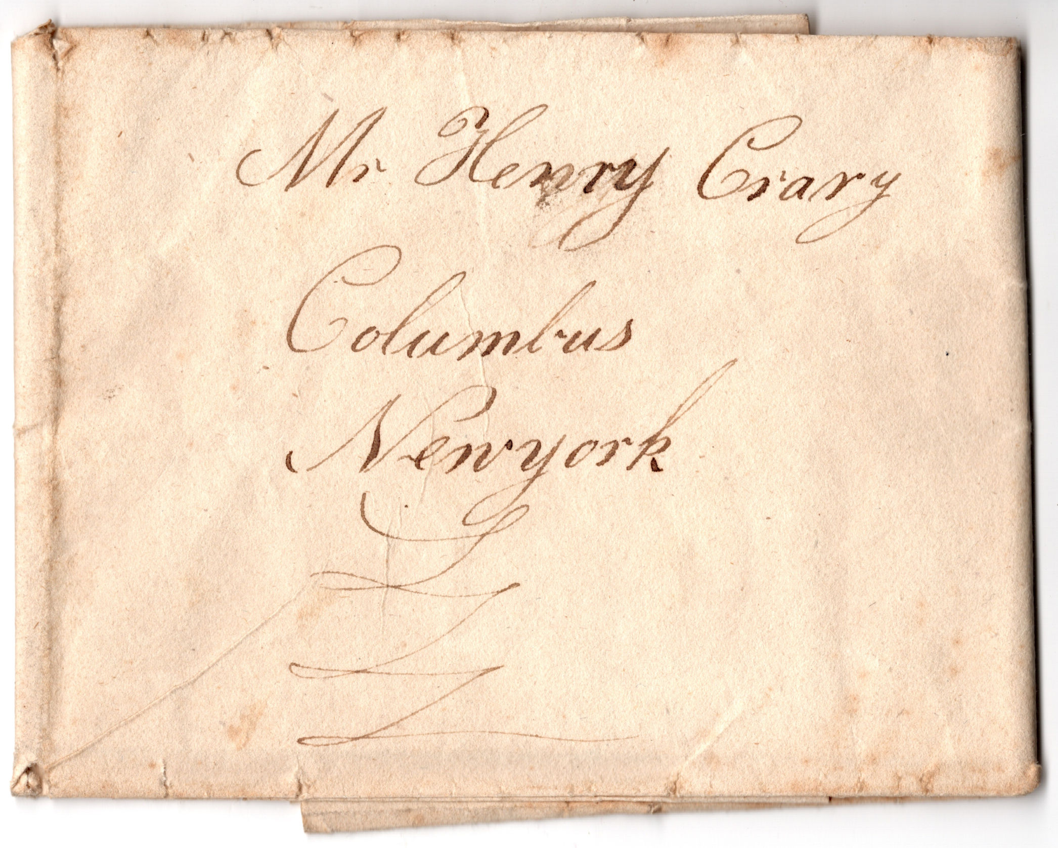 1827 Stampless Folded Letter Groton NY - Columbus NY – Farm Purchase/Commodities