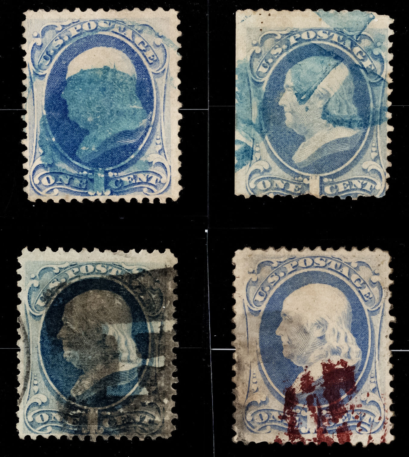 #145 - lot of four fancy cancels