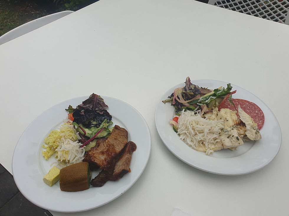 gluten-free food from the buffet on Fitzroy Island.