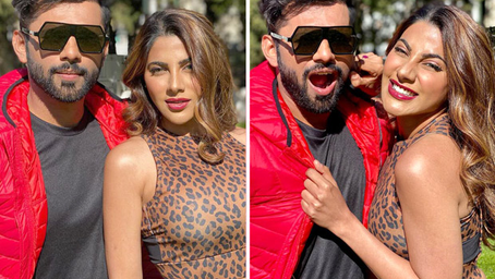 Khatron Ke Khiladi 11: Nikki Tamboli and Rahul Vaidya strike a pose in Cape Town on a sunny day