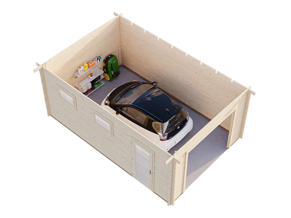 Miniatyrbild: Garage Rasmus dörr och fönsterdetalj