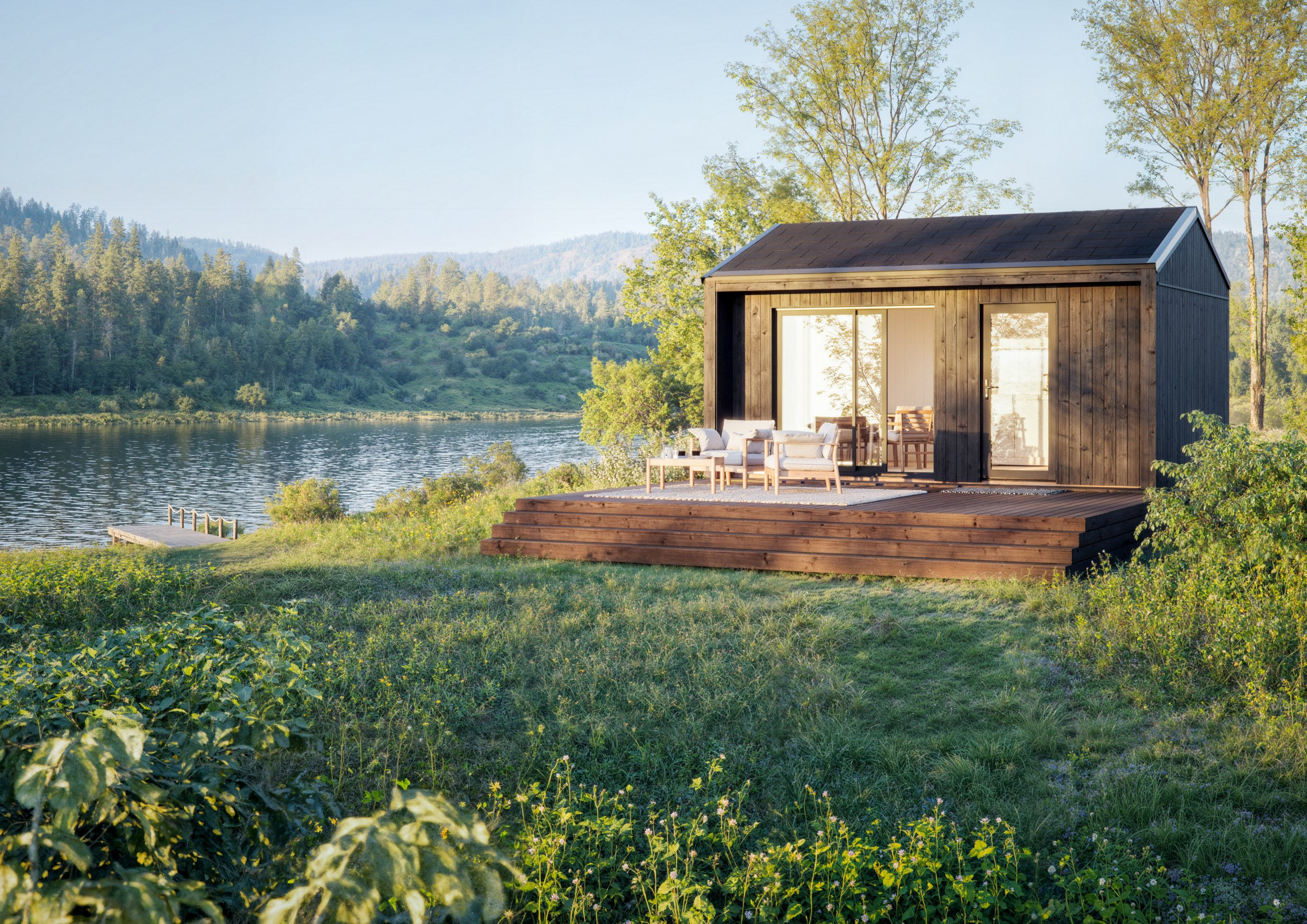 Attefallshus Rebekka 19,4 m² Palmako komplementbyggnad med sadeltak