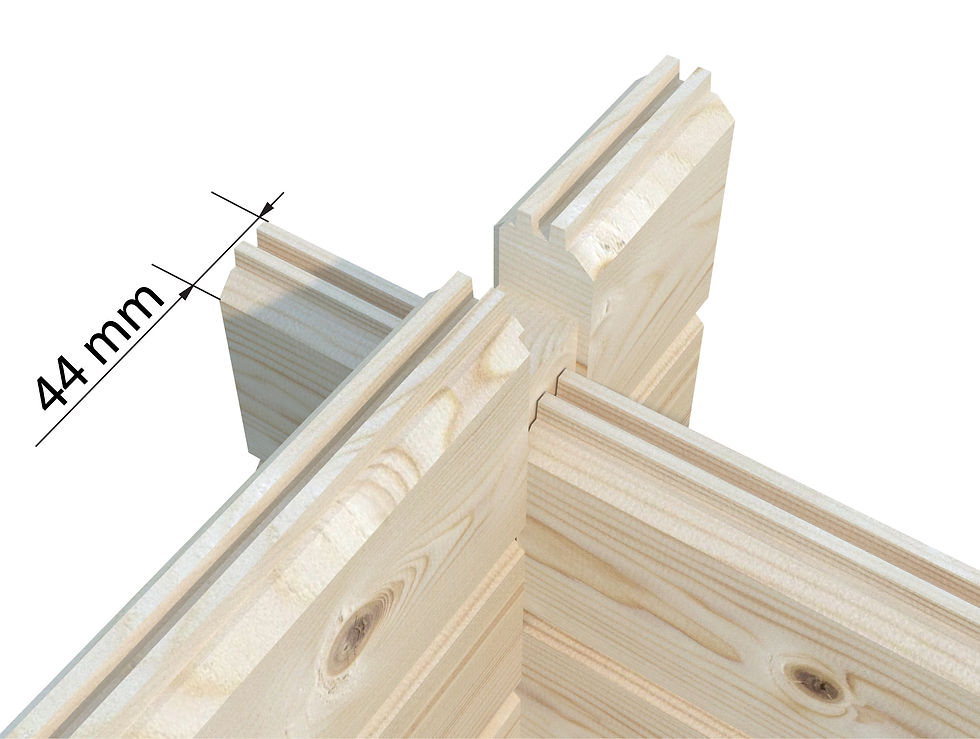 Miniatyrbild: Detalj – limträås och spontade takbrädor
