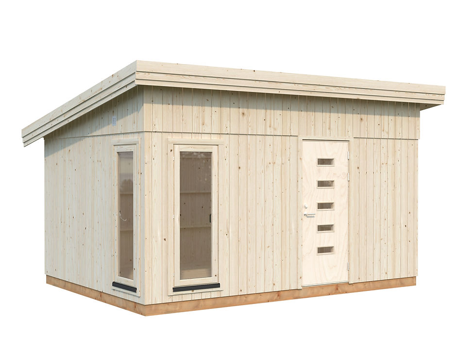 Miniatyrbild: Attefallshus Etta 13,6 m² Palmako komplementbyggnad med pulpettak