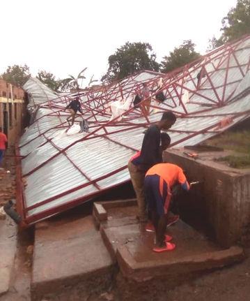 Roof blown clean off the boys dorm