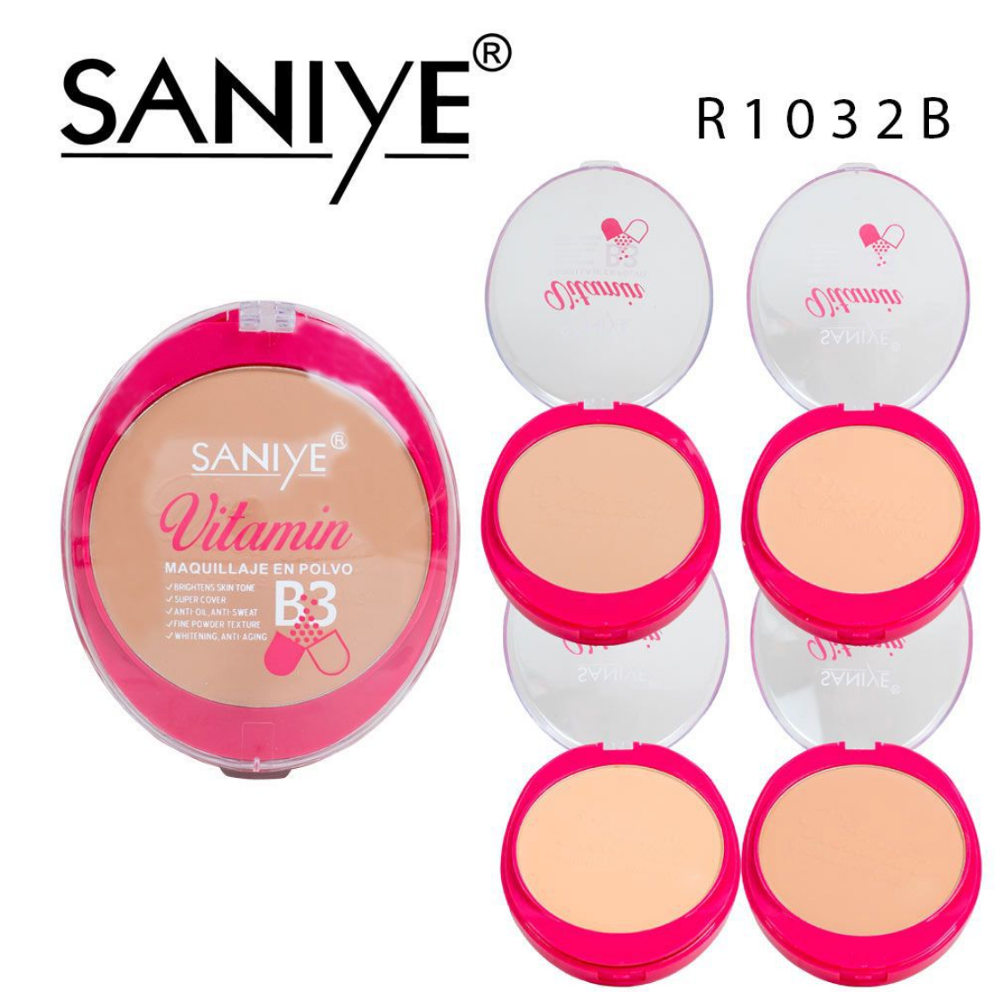 Polvo compacto con VITAMINA B3 R1032b (12 Piezas) SPF15PA