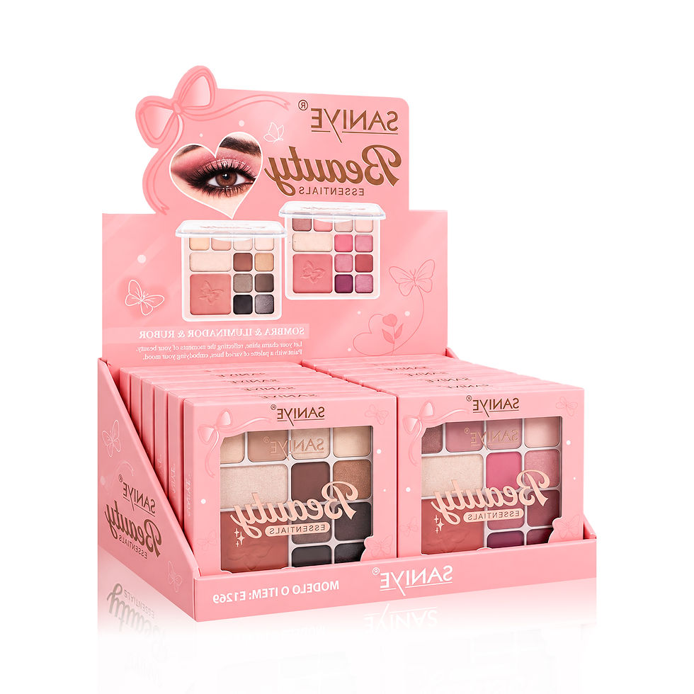 Miniatura: Paleta de sombras, iluminador y rubor - E1269 (24 PIEZAS)