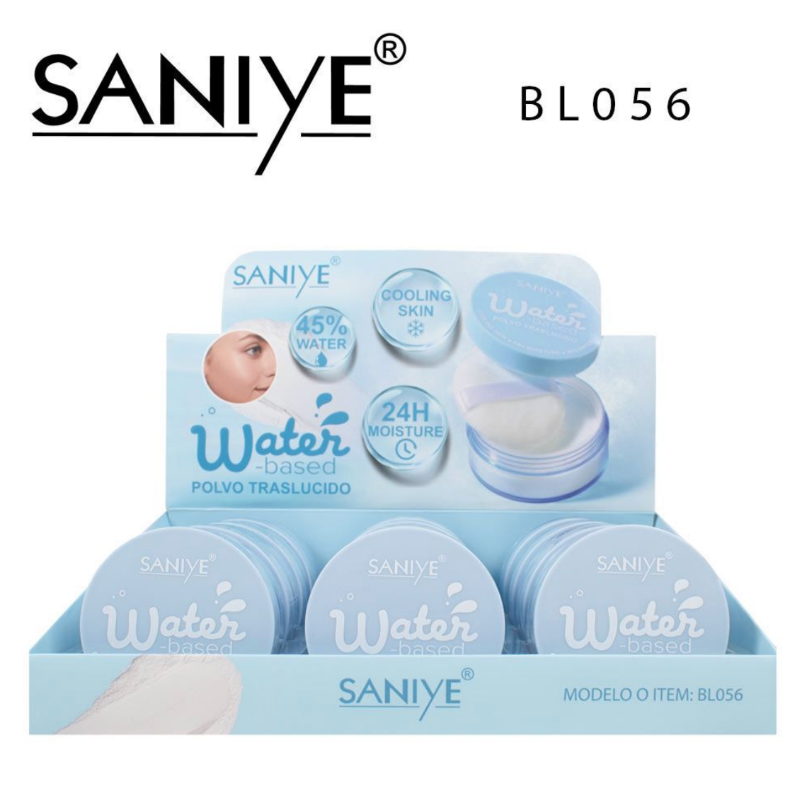 Polvo traslúcido water based bl056 (12 pzas)