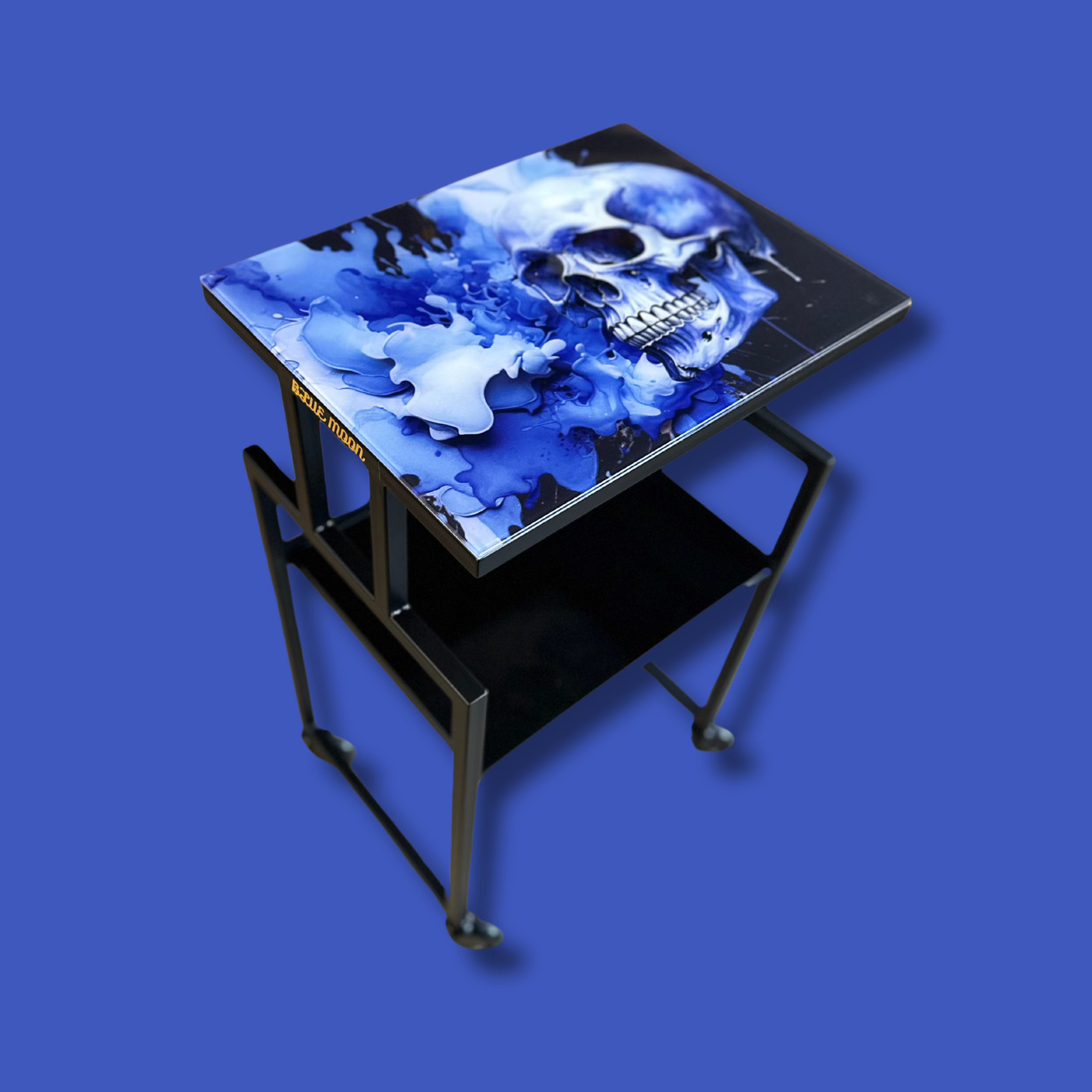 Stacja robocza 33x44cm • SKULL WATHERCOLOUR BLUE