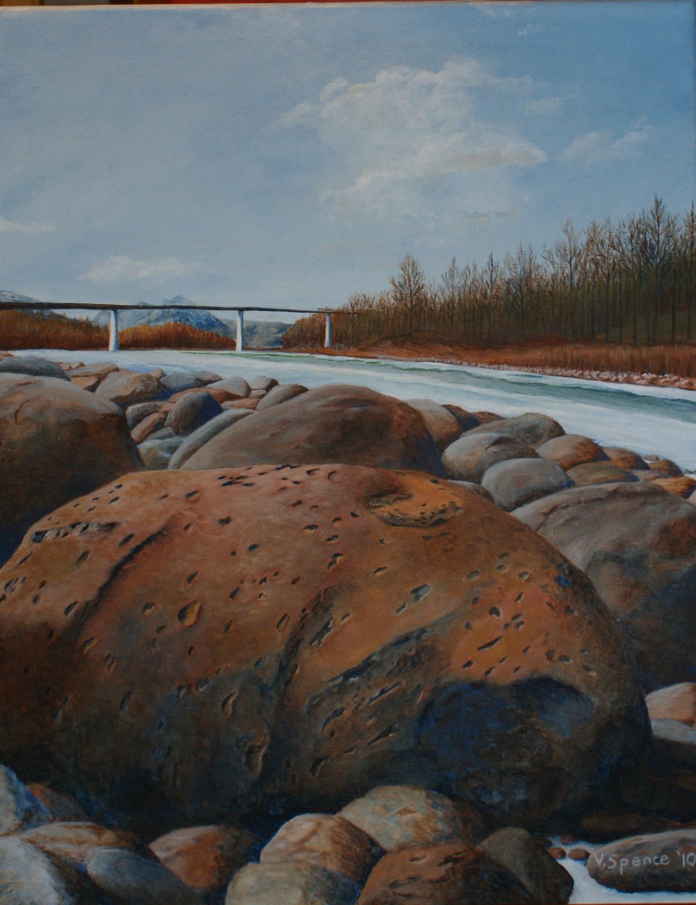 SOLD 'Shoreline Northern Alberta River'.