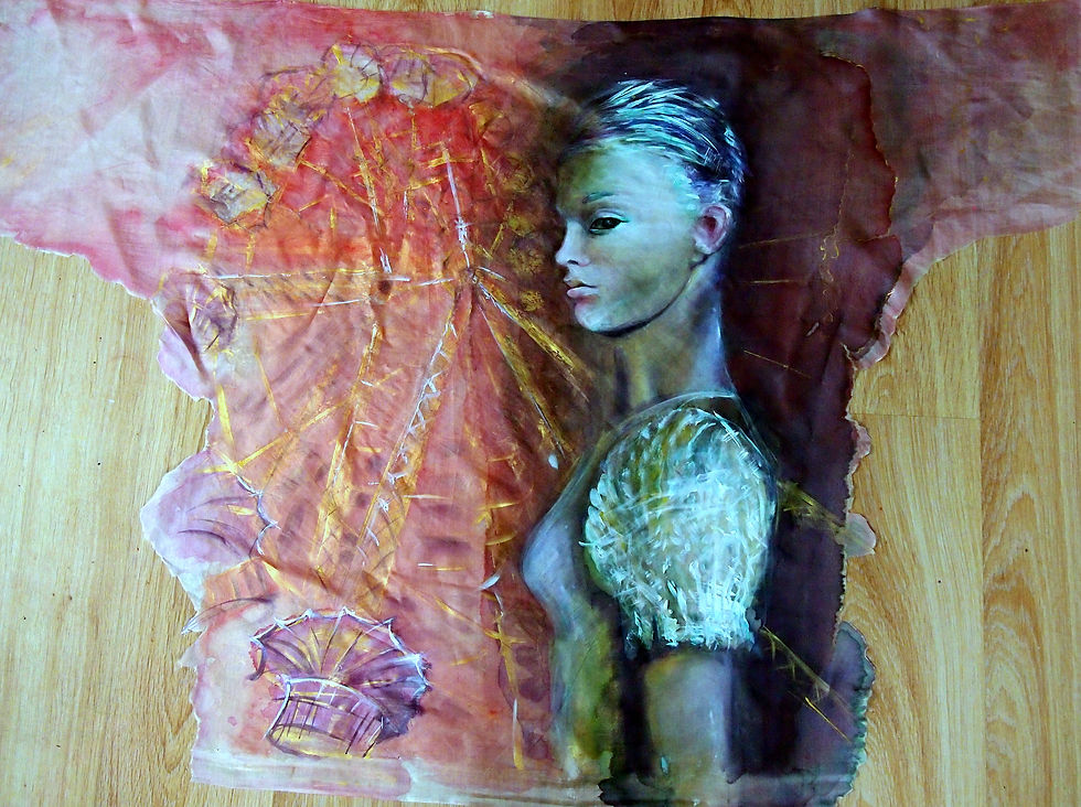 Miniatura: Hand-painted dress