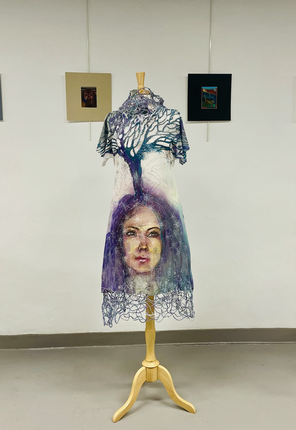 Hand-painted silk dress