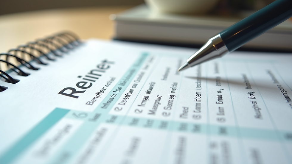 Close-up view of a retirement budget planner with notes and a pen