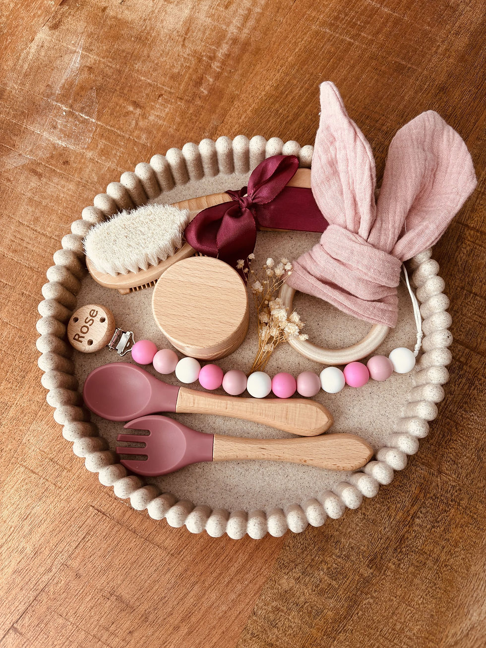 Miniature : Coffret de naissance personnalisé Rose collection "Prestige"