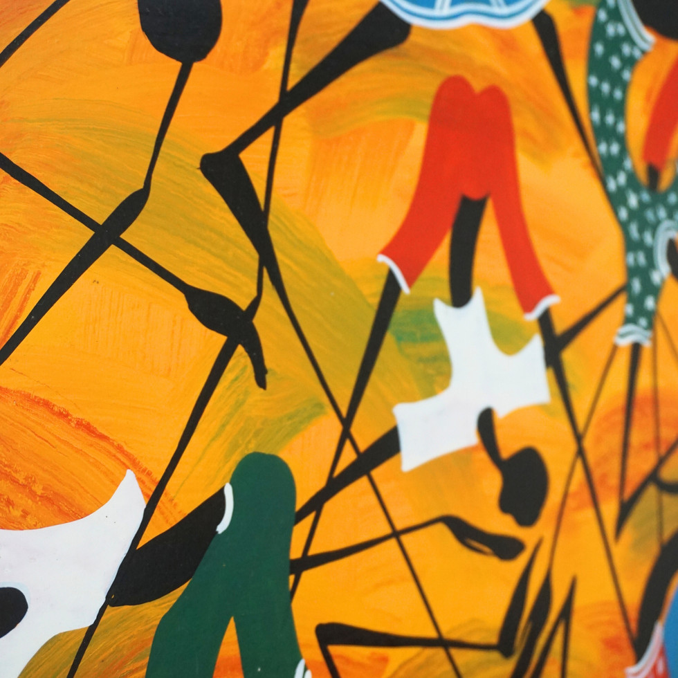 Original Hand Painted Acrylic on Board African Artwork by Chiwonda