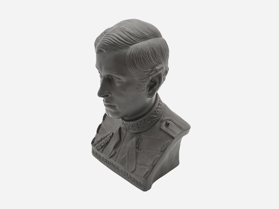 Limited Edition Wedgwood Black Basalt Bust of King Charles III