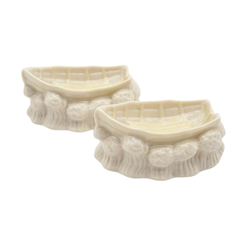 Belleek Ireland Parian China Row Boat Master, Set of Two