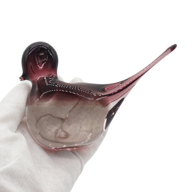 Murano Style Glass Bird Paperweight Ornament