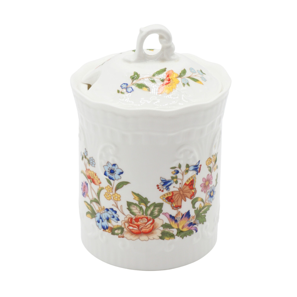 Vintage Aynsely Cottage Garden Lidded Jar
