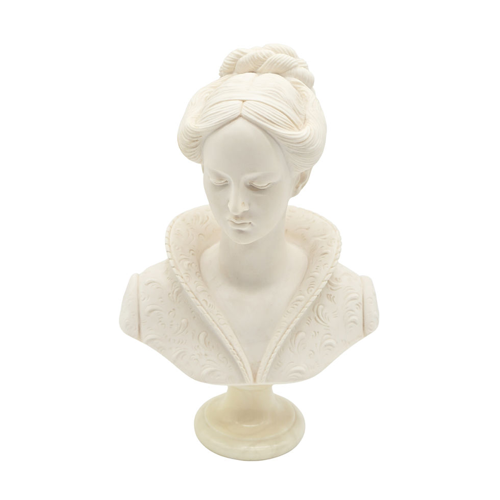 Arnoldo Giannelli “Bust Of A Woman” In A Medici Collar Alabaster Bust