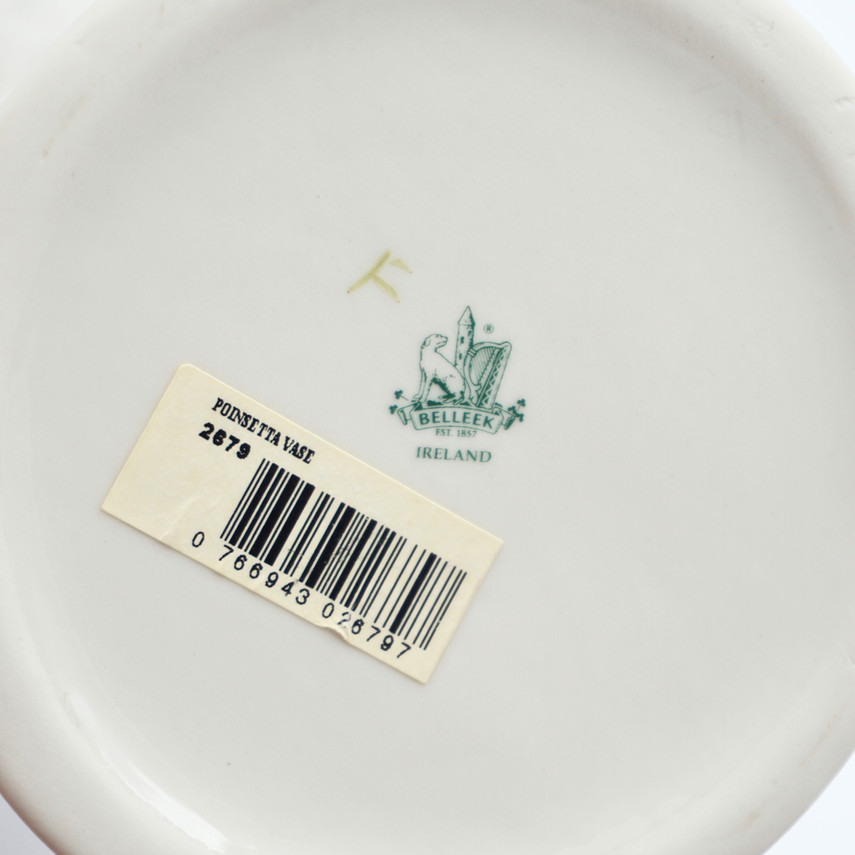 Vintage Belleek Millennium Poinsetta Vase