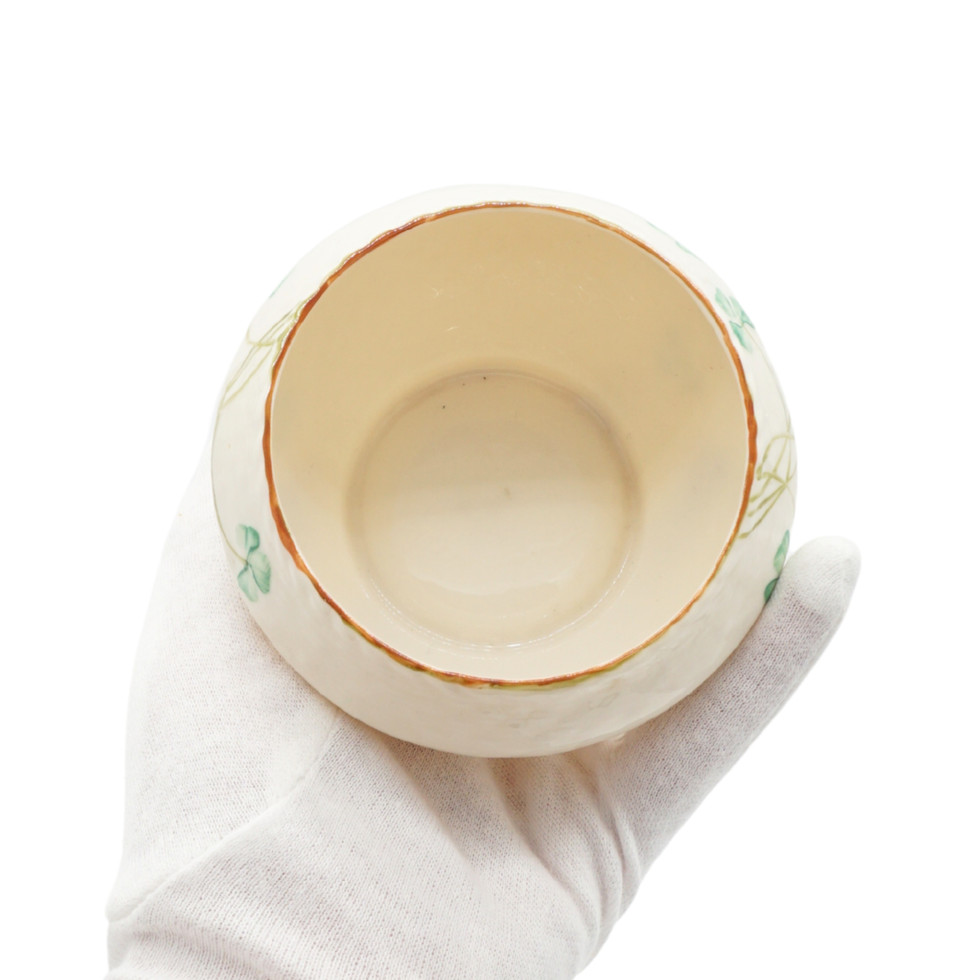 Belleek Ireland Shamrock Open Sugar Bowl