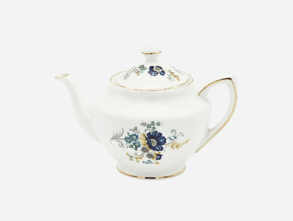 Royal Tara Blue Corn Flower Fine Bone China Teapot