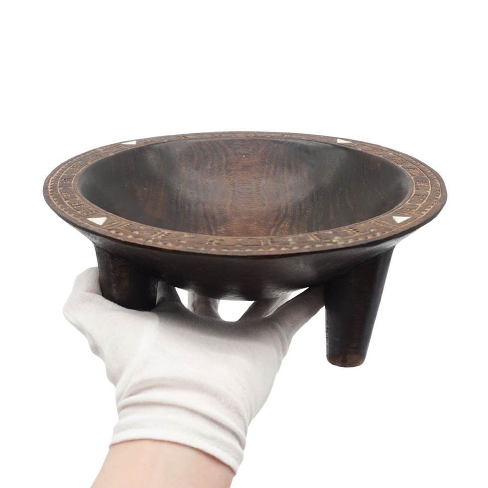 Large Vintage Polynesian Wooden Kava Bowl