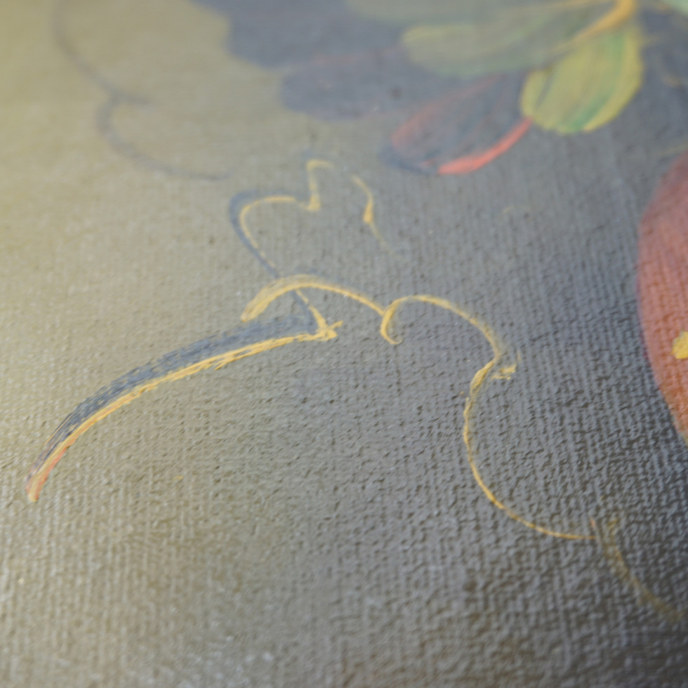 Vintage Oil on Board Painting, Still Life Composition of Fruit, Signed