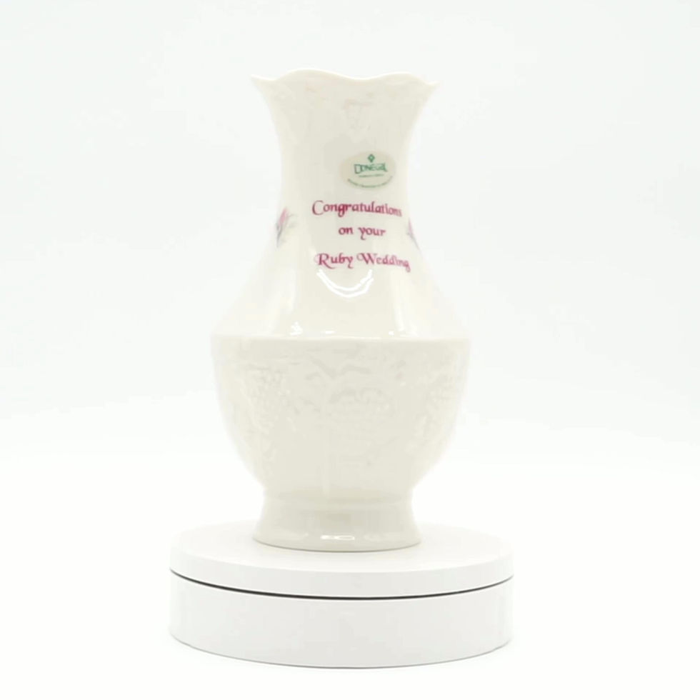 Donegal Irish Parian China Ruby Wedding Anniversary Vase