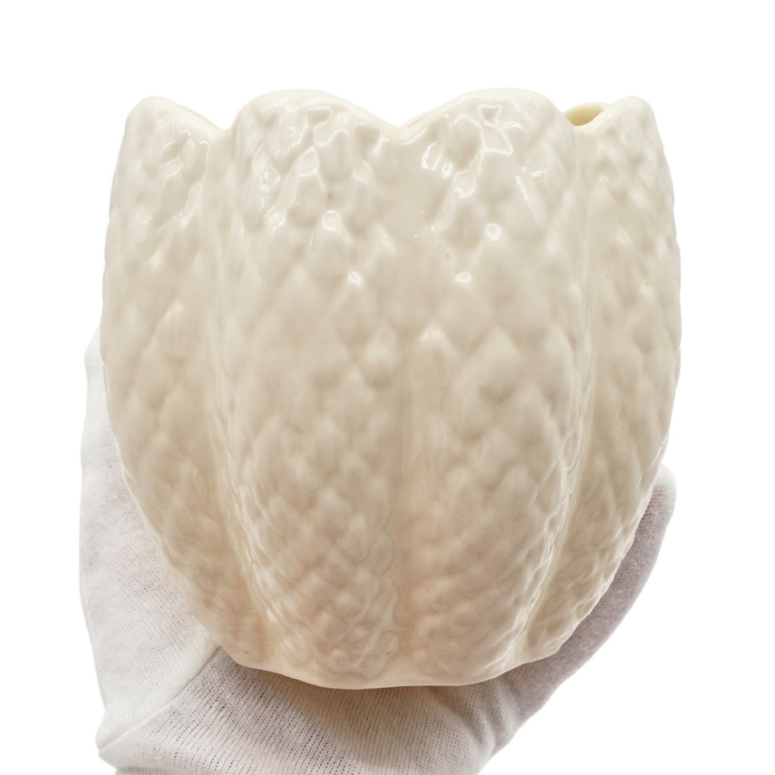 Vintage Irish Belleek Pineapple Pattern Pot Vase, 6th Mark