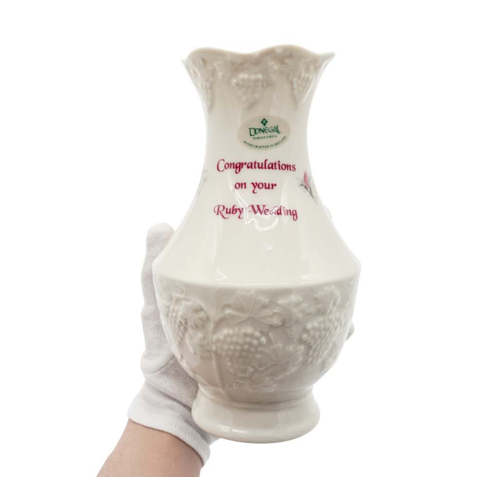 Donegal Irish Parian China Ruby Wedding Anniversary Vase