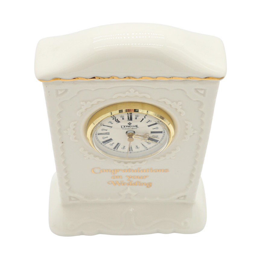 Donegal Parian China Wedding Mantel Clock
