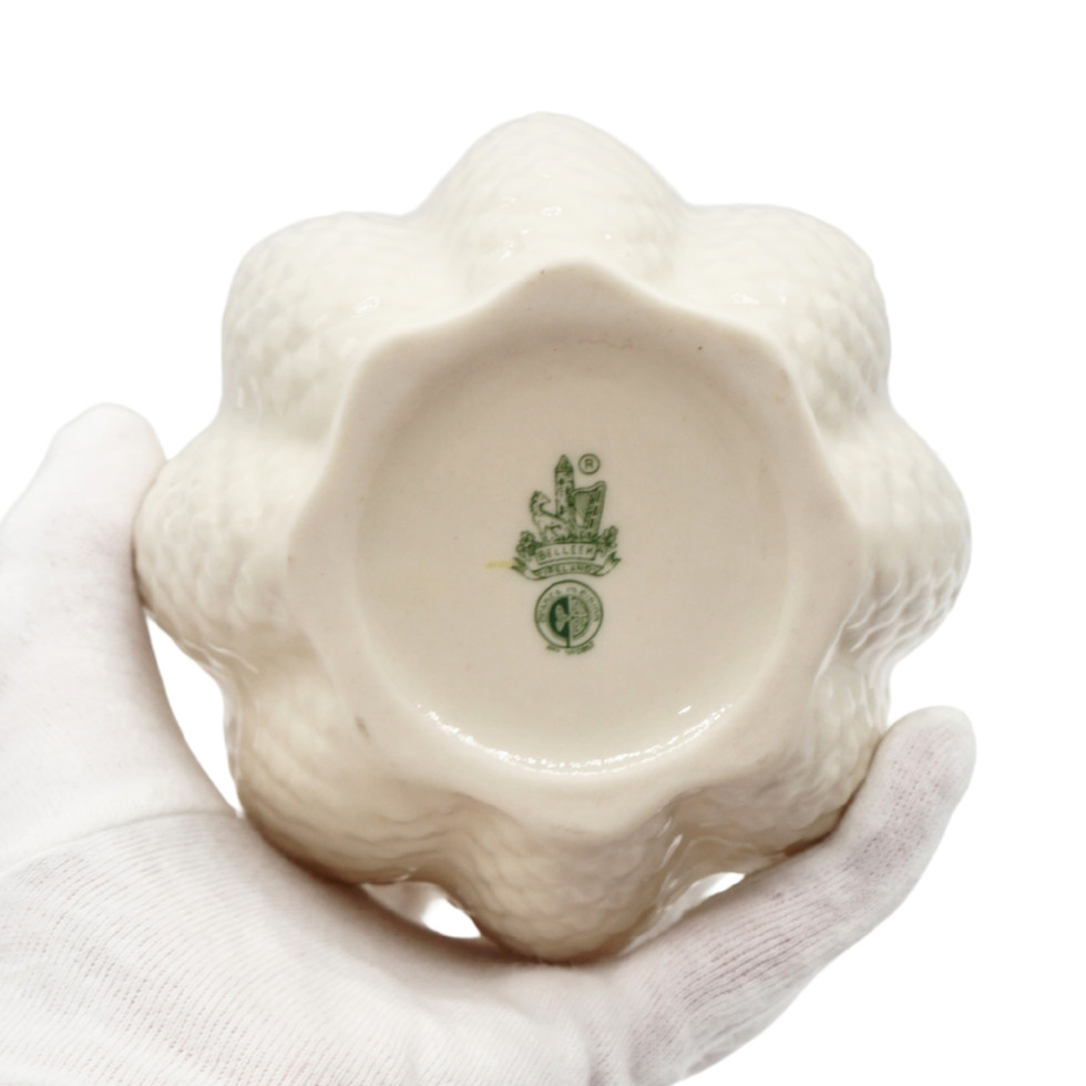Vintage Irish Belleek Pineapple Pattern Pot Vase, 6th Mark