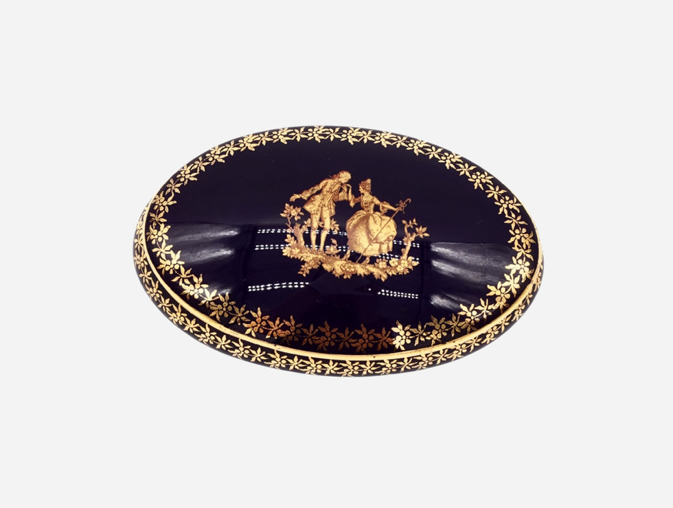 Limoges Porcelain Courting Couple Trinket Box