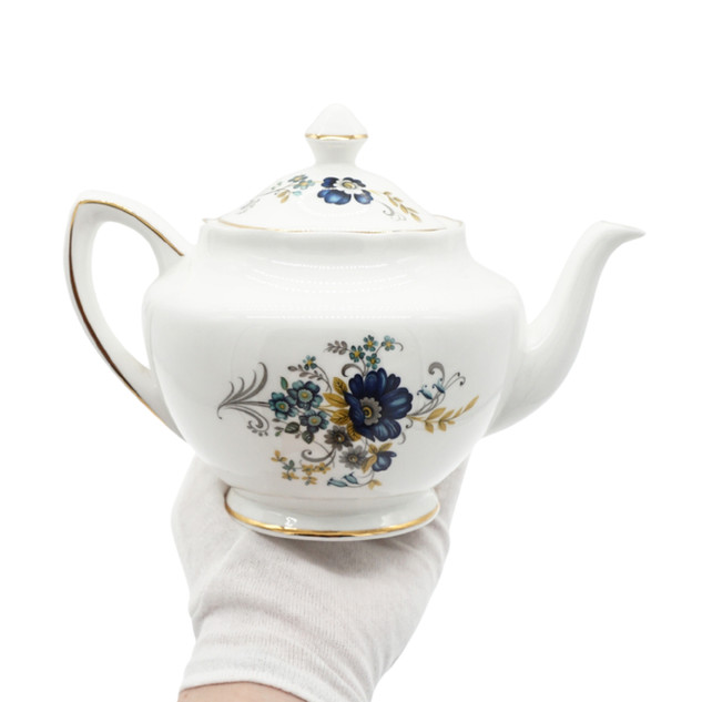 Royal Tara Blue Corn Flower Fine Bone China Teapot