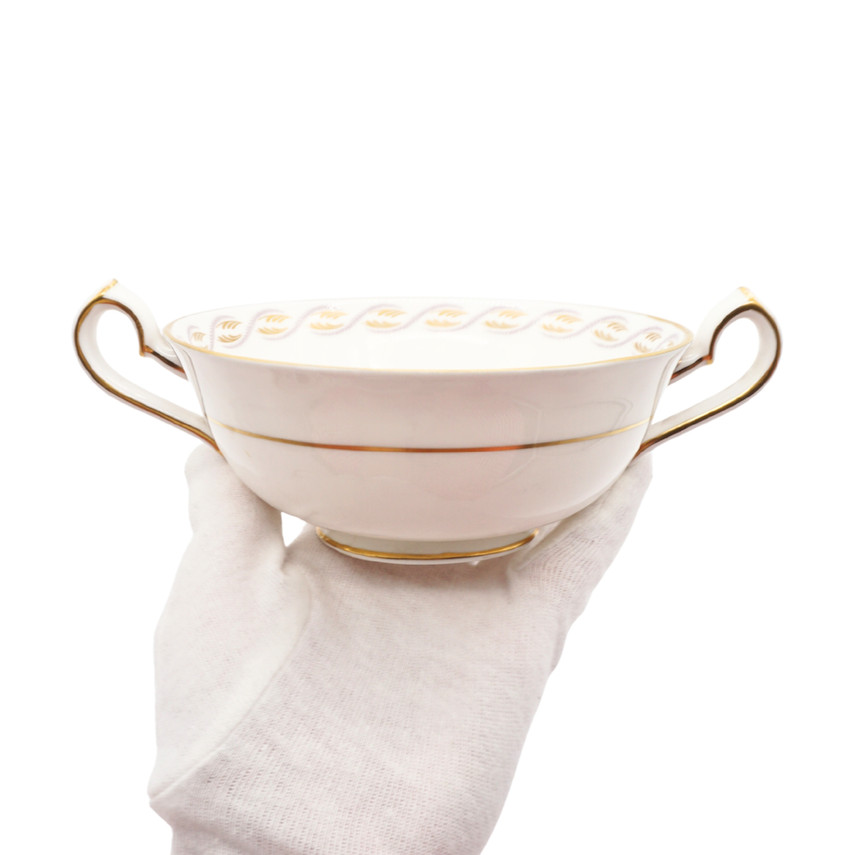 Royal Crown Derby Harvest Poppy Cream Soup Cup And Saucer